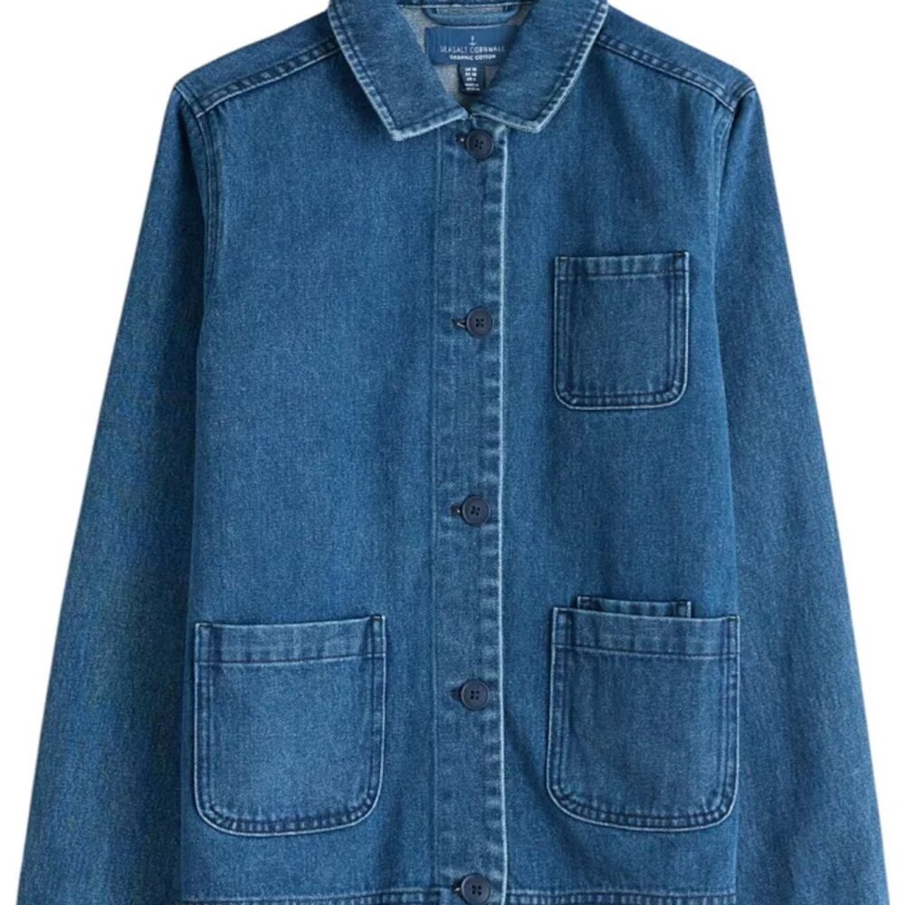 SEASALT CORNWALL - BLUE DENIM CHORE JACKET - SIZE 6